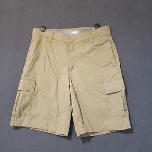 Lee Cargo Shorts Mens 33 Khaki Tan Stretch Cotton Blend Utility Outdoor